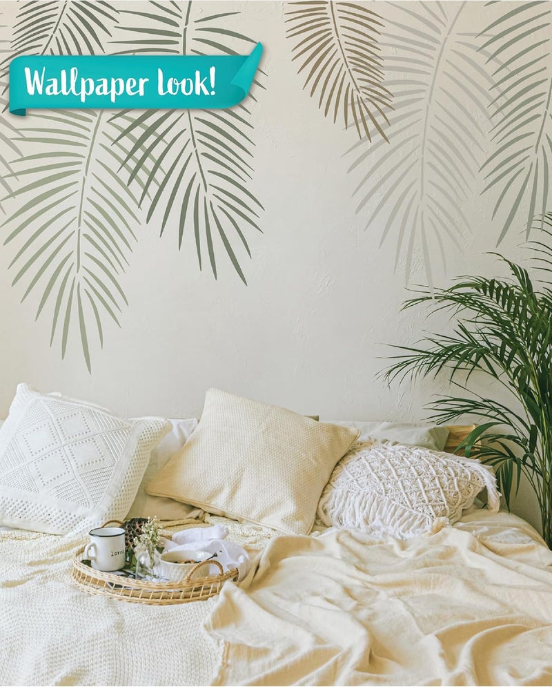STENCILIT ® Palm Leaf Single Wall Stencil - 2 -Pack Mixed Sizes, Modern Wall Stencil for Painting Large Pattern, Palm Frond Stencil, Huge Stencil Leaves - Image 3